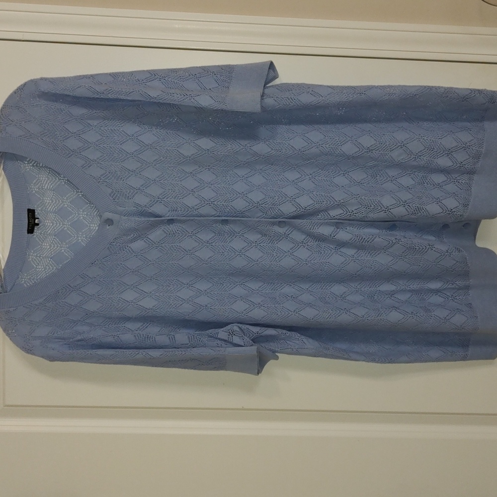Talbot's lilac crochet cardigan.